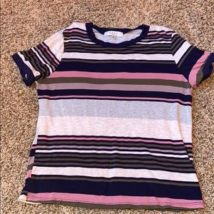 Short sleeve multicolored striped tee